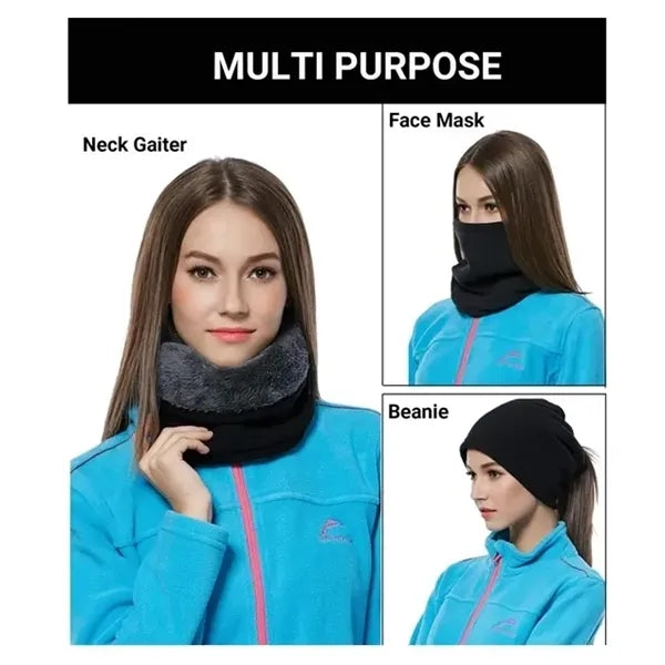 Winter Face Covering Neck Warmer with Draw String