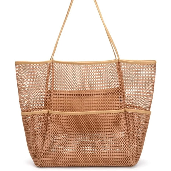 Family Vacation Essential Mesh Beach Handbag