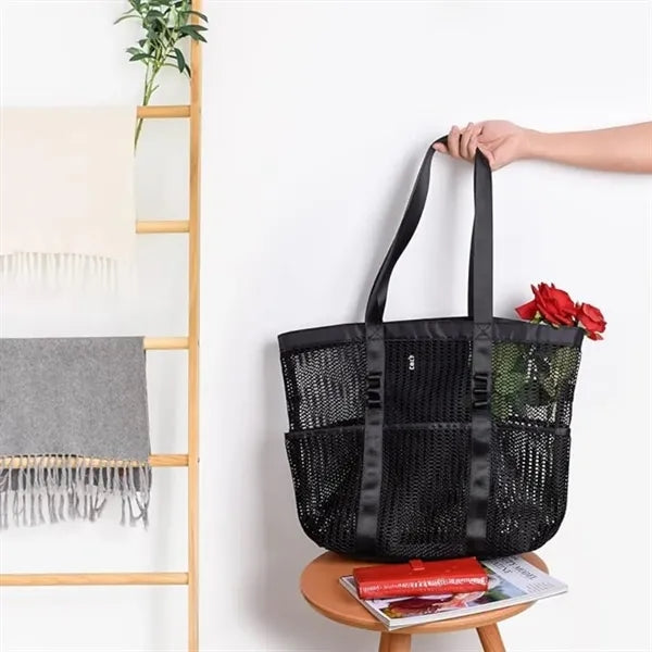 Family Vacation Essential Mesh Beach Handbag