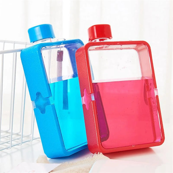 13 oz A5 Rectangle Notebook Flat Plastic Water Bottle