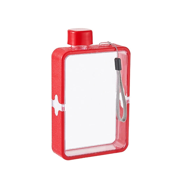 13 oz A5 Rectangle Notebook Flat Plastic Water Bottle