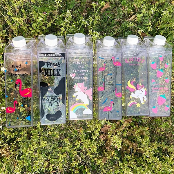 17 oz Clear Milk Case Square Double Wall Plastic Bottle