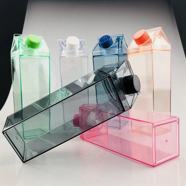 17 oz Clear Milk Case Square Double Wall Plastic Bottle
