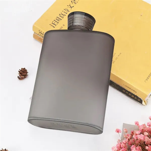 14 oz Square Sport Flat Plastic Water Bottle with Rope