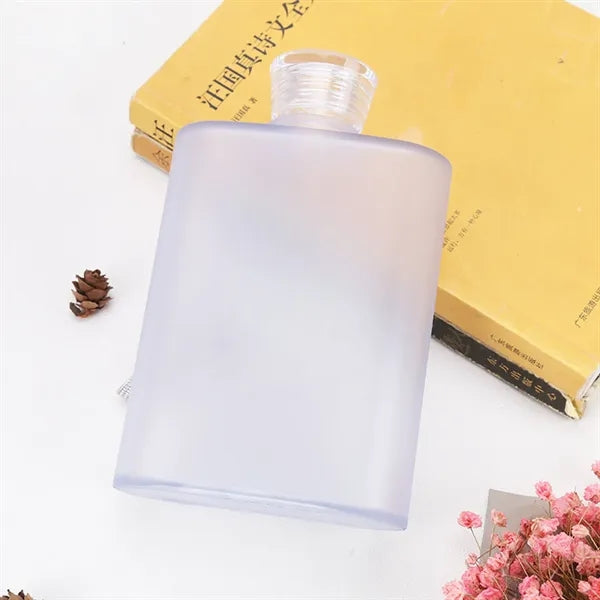 14 oz Square Sport Flat Plastic Water Bottle with Rope