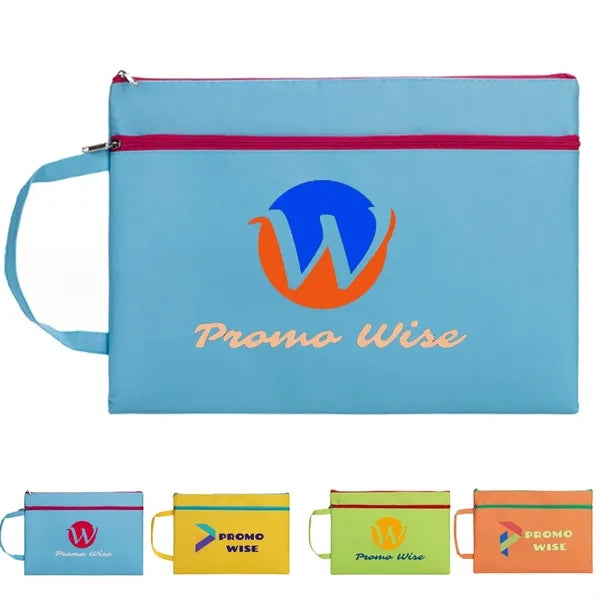 Portable A4 Handle Zipper File Bags