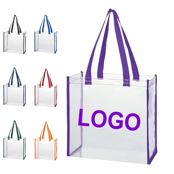 Clear PVC Stadium Approved Tote Bag 12"x12"x6"
