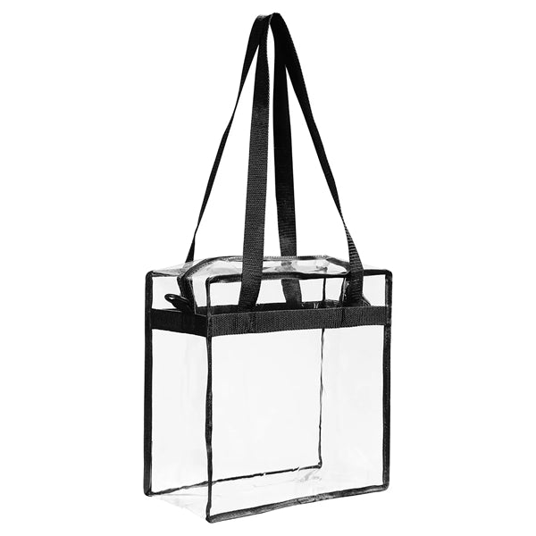Clear PVC Stadium Tote Bag With Zipper Closure
