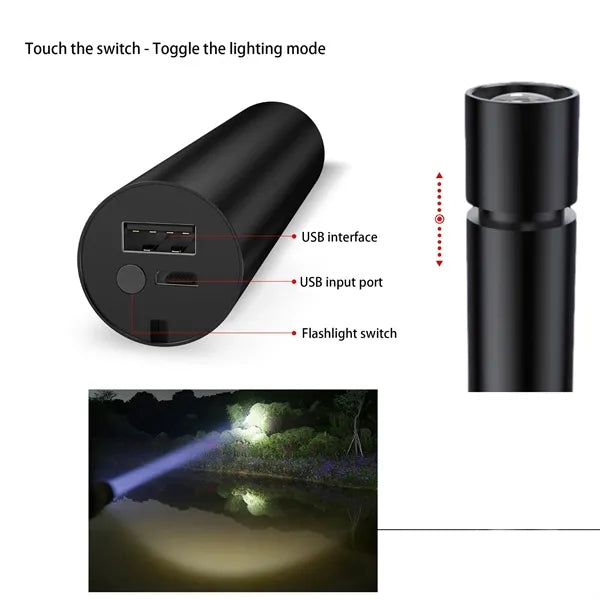 Outdoor 2-In-1 Flashlight Charging Bank
