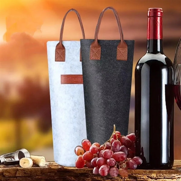 Single Felt Bottle Wine Tote