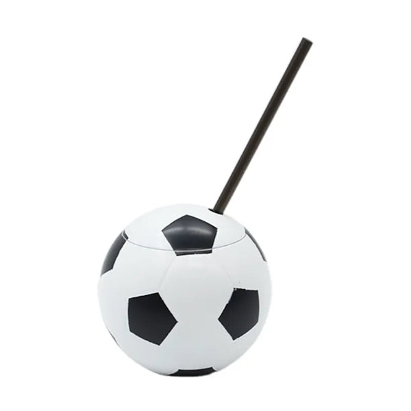 15oz Plastic Soccer Ball Shaped Cup with Straw