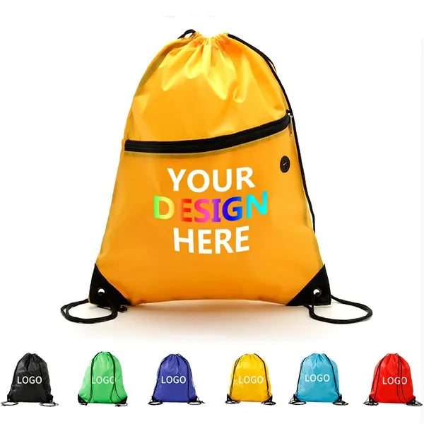 Zipper Drawstring Bag With Ear Buds Slot
