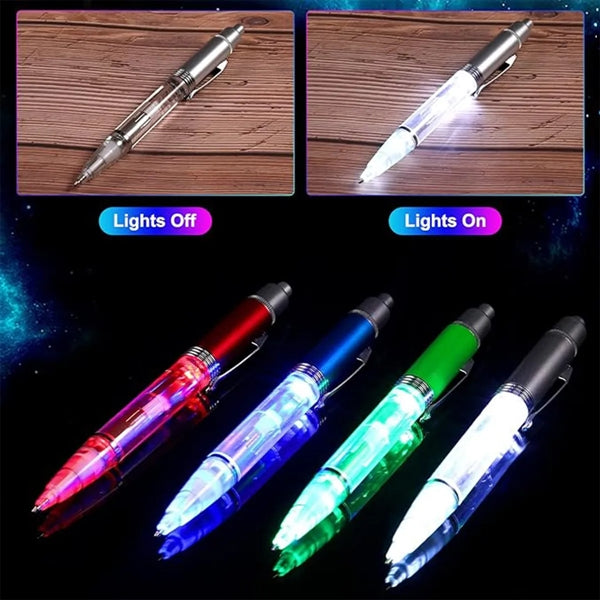 2-in-1 Lighted Tip LED Penlight Ballpoint Light-Up Pen