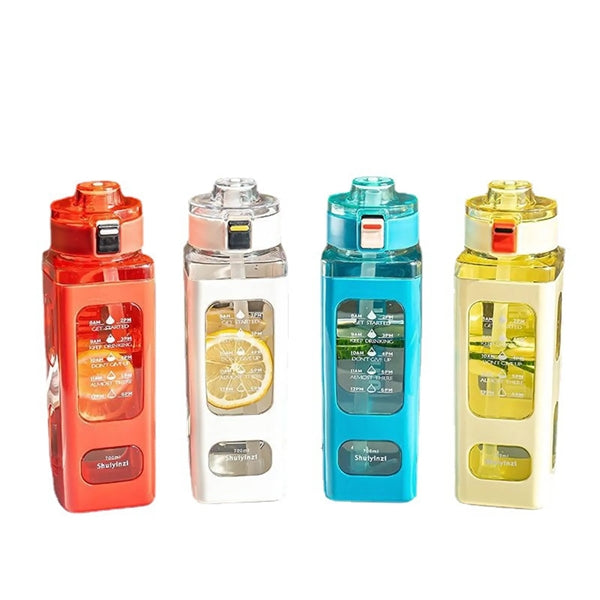 30 oz Square Large Capacity Straw Plastic Water Bottle