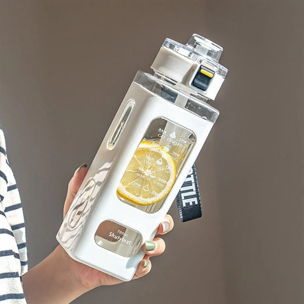 30 oz Square Large Capacity Straw Plastic Water Bottle