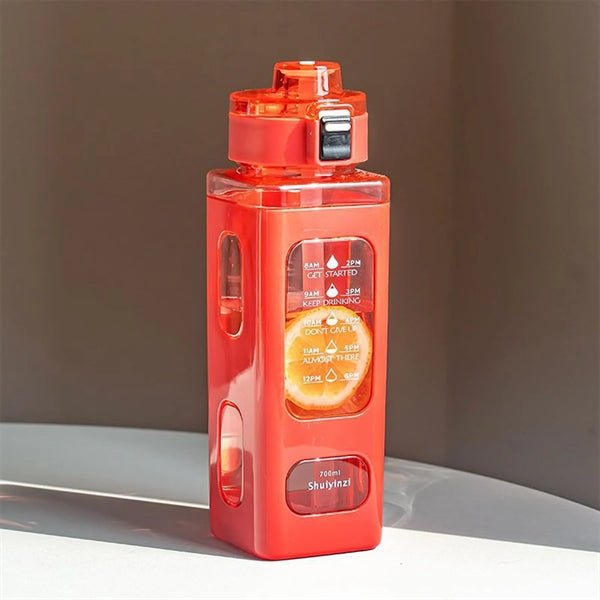 30 oz Square Large Capacity Straw Plastic Water Bottle