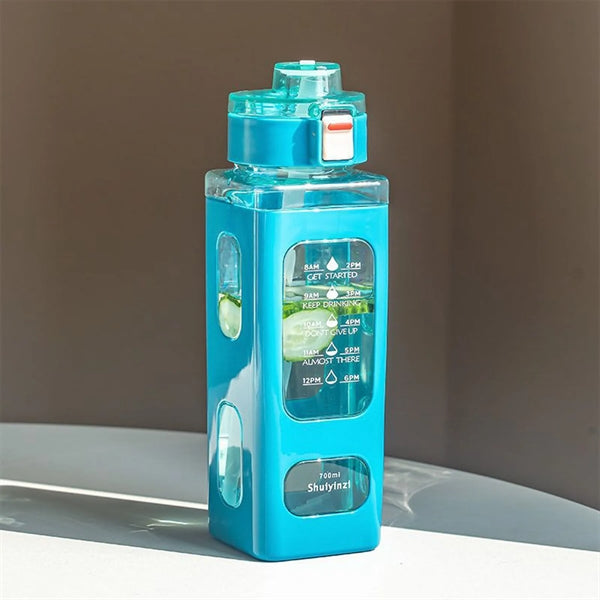 30 oz Square Large Capacity Straw Plastic Water Bottle