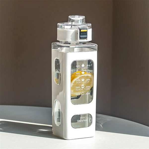30 oz Square Large Capacity Straw Plastic Water Bottle