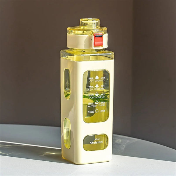 30 oz Square Large Capacity Straw Plastic Water Bottle