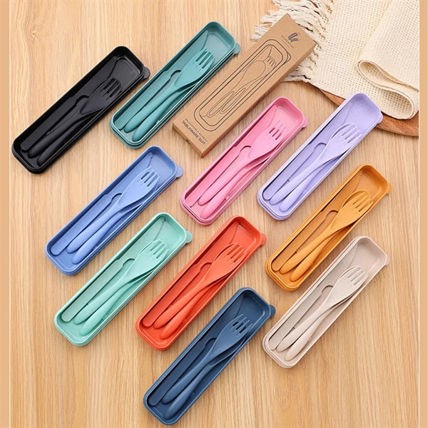 Portable Natural Wheat Straw Tableware Set