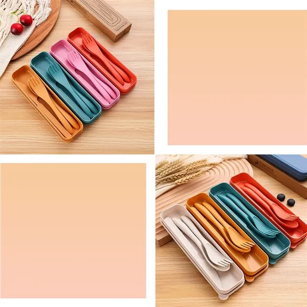 Portable Natural Wheat Straw Tableware Set