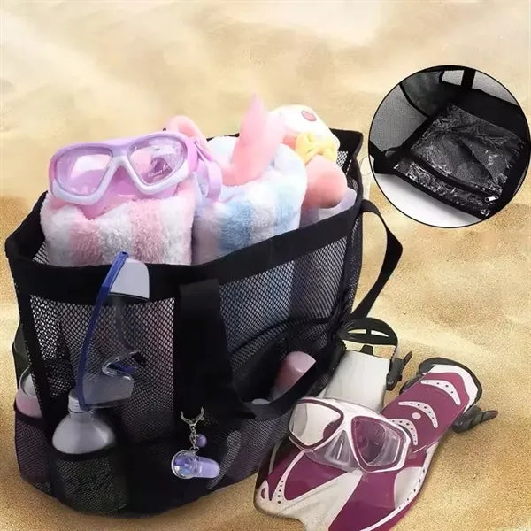 Family Summer Travel Large Capacity Mesh Beach Tote Bag