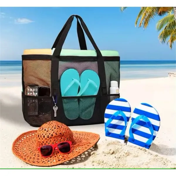 Family Summer Travel Large Capacity Mesh Beach Tote Bag