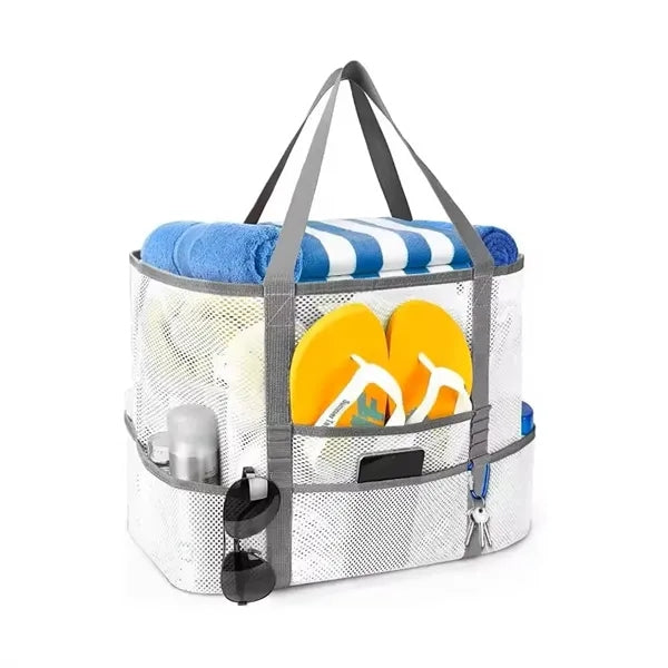 Family Summer Travel Large Capacity Mesh Beach Tote Bag