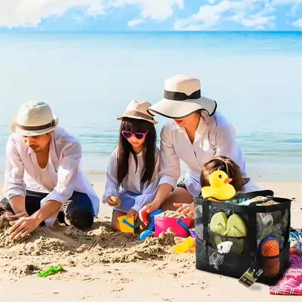 Family Summer Travel Large Capacity Mesh Beach Tote Bag