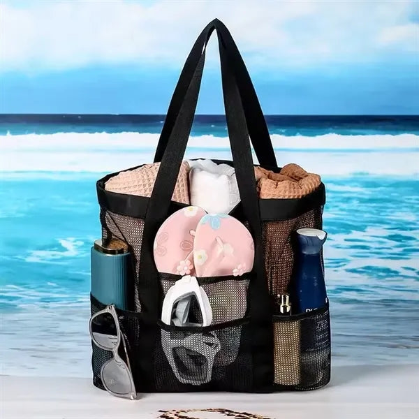 Family Summer Travel Large Capacity Mesh Beach Tote Bag