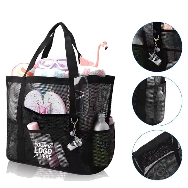 Family Summer Travel Large Capacity Mesh Beach Tote Bag