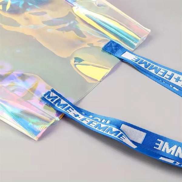 Beach Holographic Transparent Pvc Clear Tote Bag