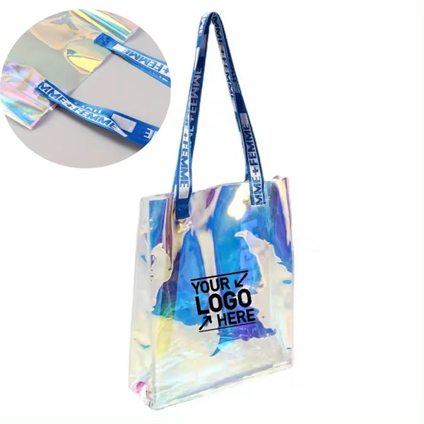 Beach Holographic Transparent Pvc Clear Tote Bag