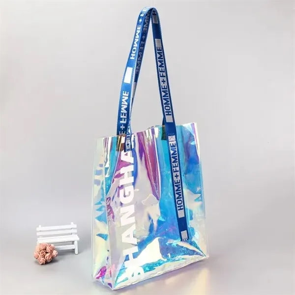 Beach Holographic Transparent Pvc Clear Tote Bag