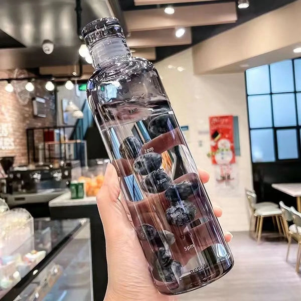 17 oz Transparent Plastic Bottle with Time Marker