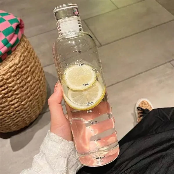 17 oz Transparent Plastic Bottle with Time Marker