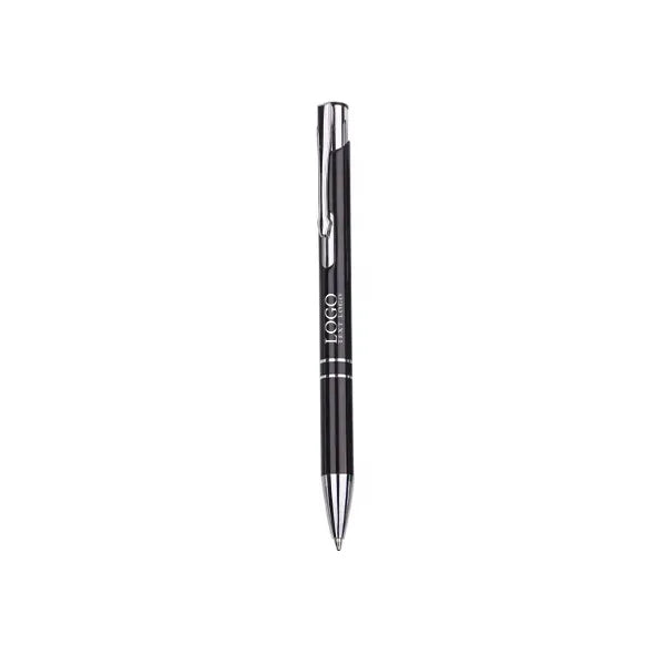 Retractable Metal Ballpoint Pen With Black Ink