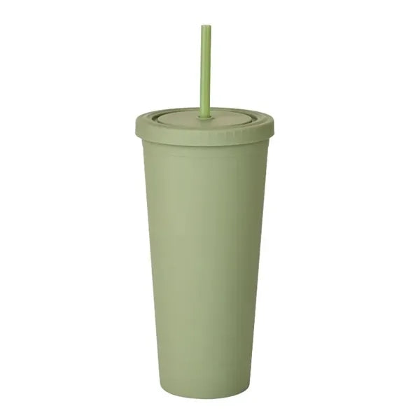 Fashion 24oz Double Wall Cup Plastic Tumblers With Lids