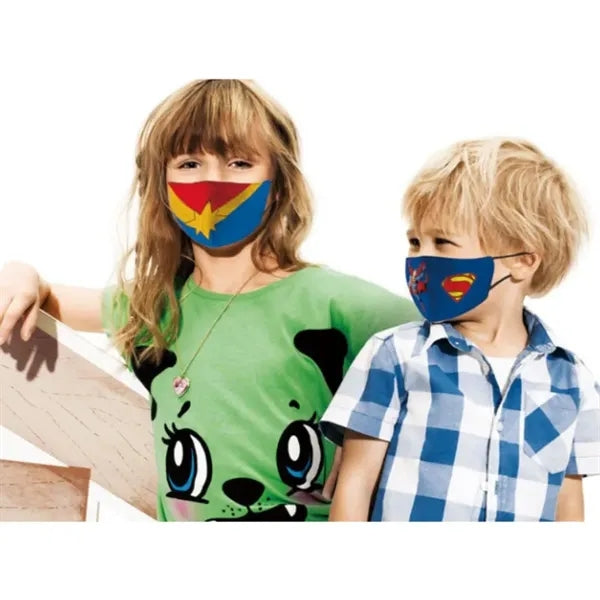 Kids w/ Full Color Imprint Cotton Safety Face Masks