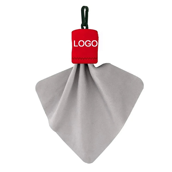 Clip-on Microfiber Lens Cloth Carry Pouch