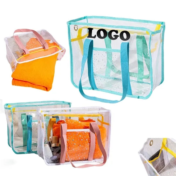 Large Waterproof PVC Clear Beach Tote Bag