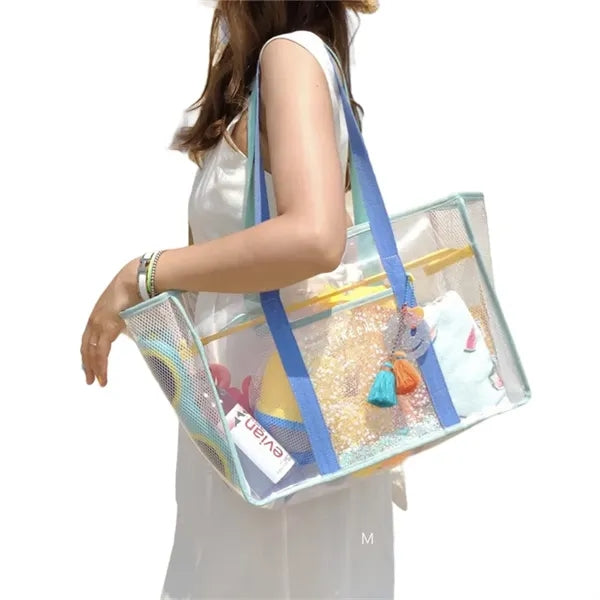 Large Waterproof PVC Clear Beach Tote Bag