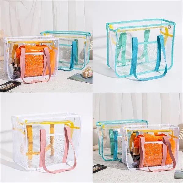 Large Waterproof PVC Clear Beach Tote Bag