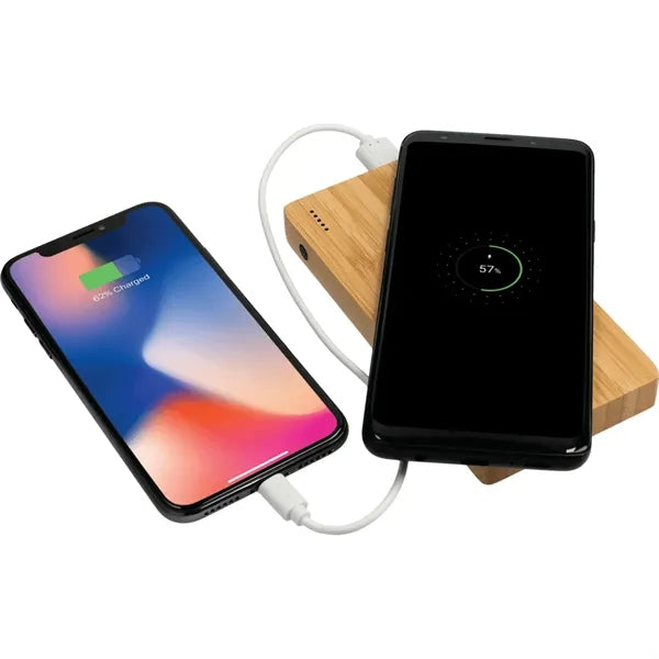 5000 Mah Eco Bamboo Power Bank Fast Wireless Charger
