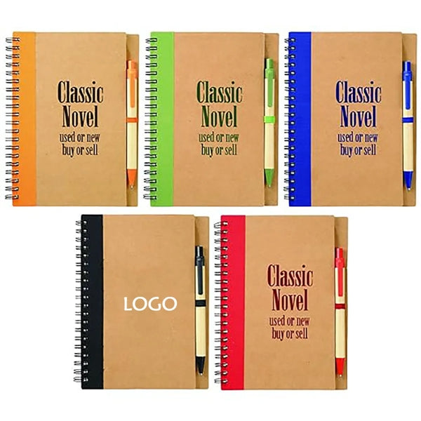 Eco Spiral Notebook w/ Ballpoint Pen