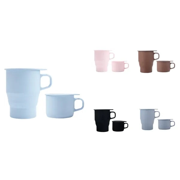 Silicone Collapsible Travel Cup with Lid Straw