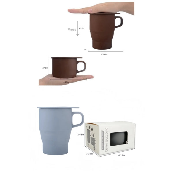 Silicone Collapsible Travel Cup with Lid Straw