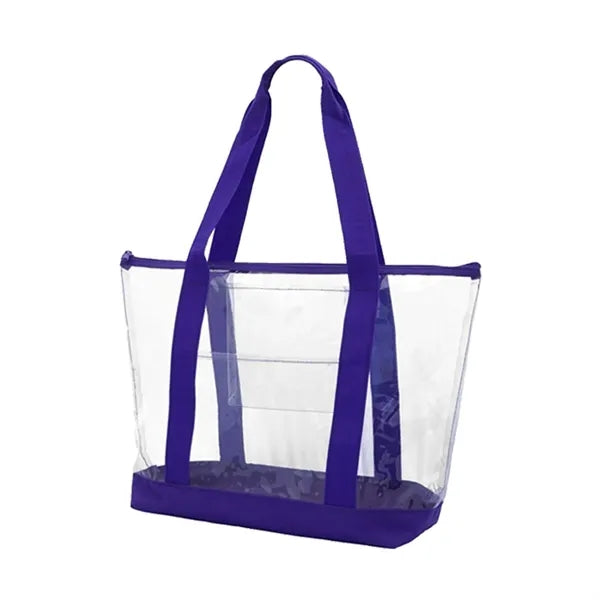 Clear Casual Zippered Boat Tote Security Work Bag