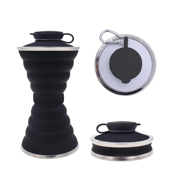 17 OZ Portable Silicone Collapsible Cup with Carabiner