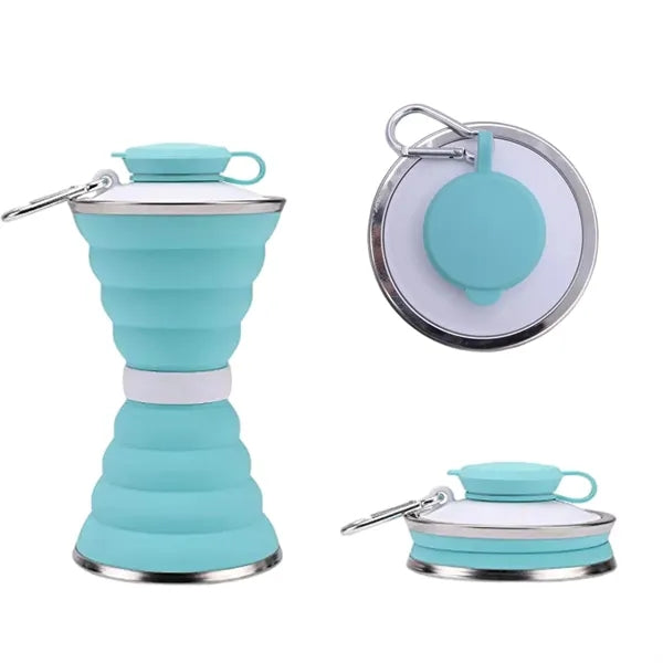 17 OZ Portable Silicone Collapsible Cup with Carabiner